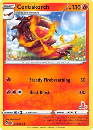 Centiskorch (#30 Cinderace Stamped) (49/264) [Battle Academy 2022] - Promo
