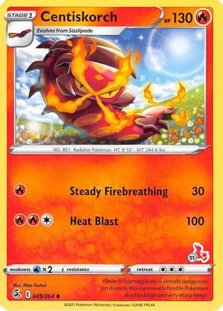 Centiskorch (#51 Cinderace Stamped) (49/264) [Battle Academy 2022] - Promo