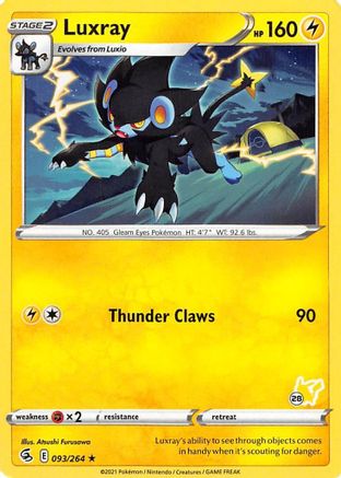 Luxray (#28 Pikachu Stamped) (93/264) [Battle Academy 2022] - Promo