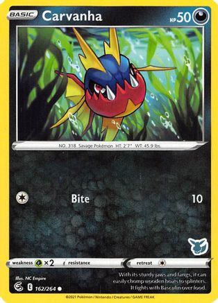 Carvanha (Eevee Stamped) (162/264) [Battle Academy 2022] - Promo