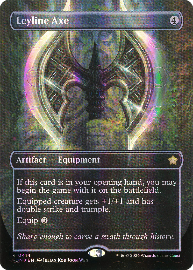 Leyline Axe (Borderless) (Mana Foil) (FDN-414) - Foundations Foil
