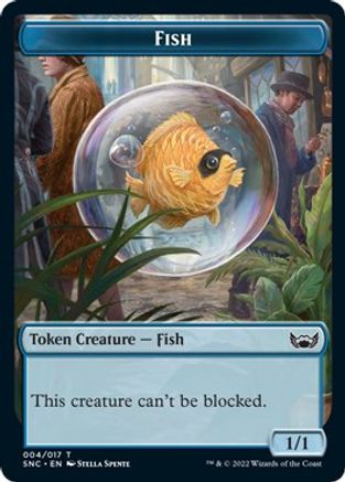 Fish // Spirit Double-Sided Token (SNC-4 // 3) - Streets of New Capenna Foil