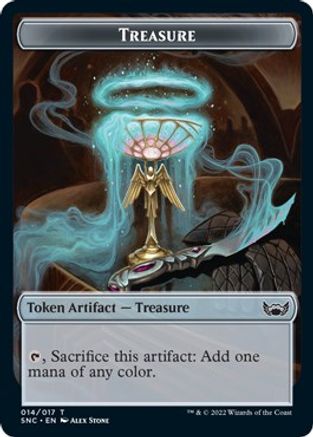 Treasure (014) // Rogue Double-Sided Token (SNC-14 // 7) - Streets of New Capenna Foil
