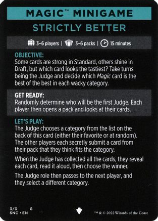 Magic Minigame: Strictly Better (SNC-003) - Streets of New Capenna