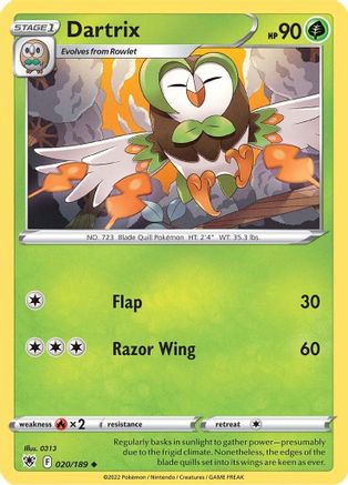 Dartrix (020/189) Reverse Holofoil [Astral Radiance] - Uncommon