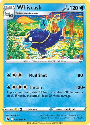 Whiscash (036/189) Reverse Holofoil [Astral Radiance] - Uncommon
