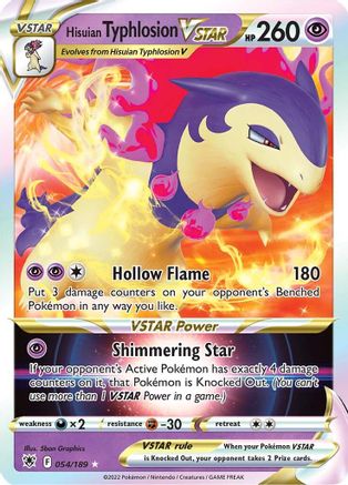 Hisuian Typhlosion VSTAR (054/189) Holofoil [Astral Radiance] - Ultra Rare