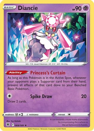 Diancie (068/189) Reverse Holofoil [Astral Radiance] - Holo Rare