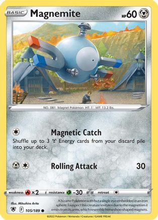 Magnemite (105/189) Reverse Holofoil [Astral Radiance] - Common