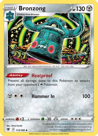 Bronzong (112/189) Reverse Holofoil [Astral Radiance] - Uncommon