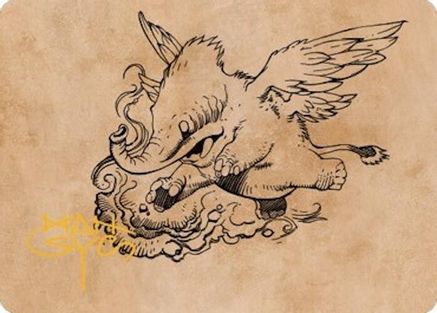Lulu, Loyal Hollyphant Art Card (Gold-Stamped Signature) (ASCLB-046) - Art Series: Commander Legends: Battle for Baldur's Gate