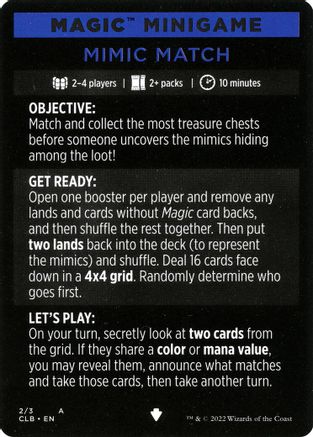 Magic Minigame: Mimic Match (CLB-002) - Commander Legends: Battle for Baldur's Gate