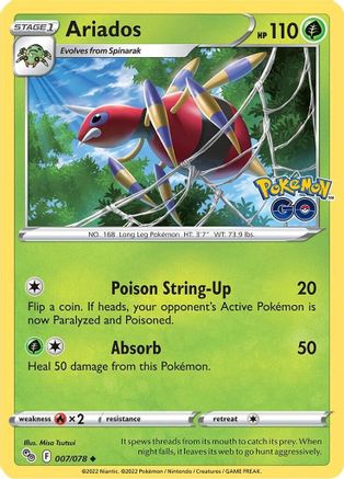 Ariados (007/78) Reverse Holofoil [Pokemon GO] - Uncommon