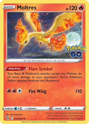 Moltres (012/78) Holofoil [Pokemon GO] - Holo Rare
