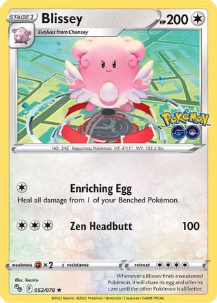 Blissey (052/78) Reverse Holofoil [Pokemon GO] - Holo Rare