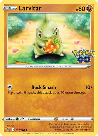 Larvitar (037/78) Reverse Holofoil [Pokemon GO] - Common