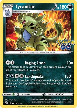 Tyranitar (043/78) Holofoil [Pokemon GO] - Holo Rare