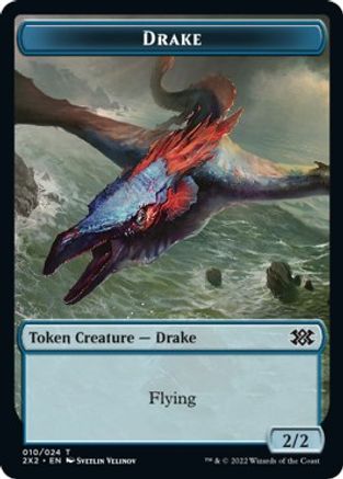 Drake // Aven Initiate Double-Sided Token (2X2-10 // 4) - Double Masters 2022 Foil