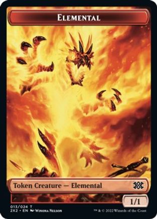 Elemental // Aven Initiate Double-Sided Token (2X2-13 // 4) - Double Masters 2022 Foil