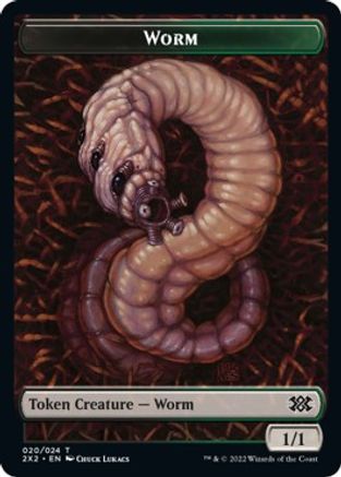 Worm // Knight Double-Sided Token (2X2-20 // 5) - Double Masters 2022 Foil