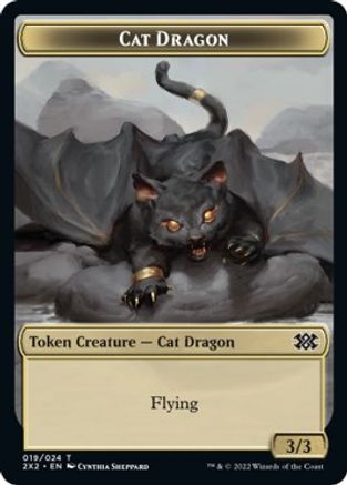 Cat Dragon // Soldier Double-Sided Token (2X2-19 // 7) - Double Masters 2022
