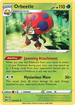 Orbeetle (020/196) Reverse Holofoil [Lost Origin] - Holo Rare