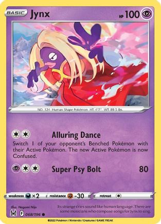 Jynx (068/196) Reverse Holofoil [Lost Origin] - Common