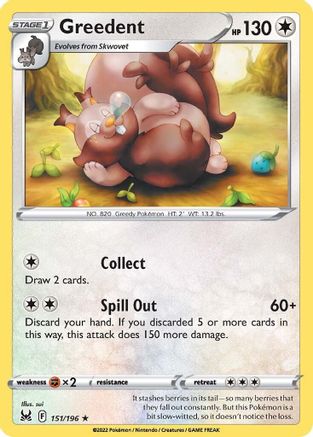 Greedent (151/196) Reverse Holofoil [Lost Origin] - Rare