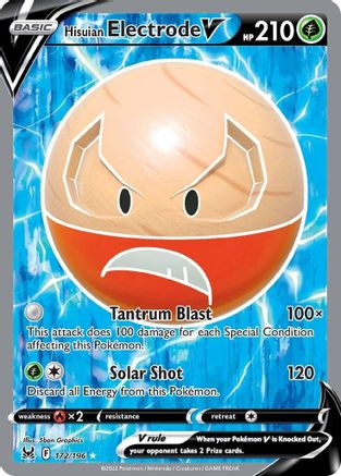 Hisuian Electrode V (Full Art) (172/196) Holofoil [Lost Origin] - Ultra Rare