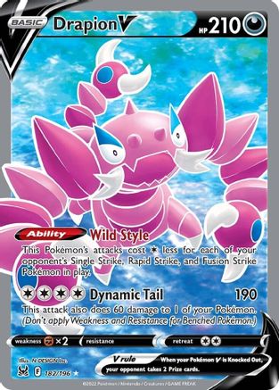 Drapion V (Full Art) (182/196) Holofoil [Lost Origin] - Ultra Rare