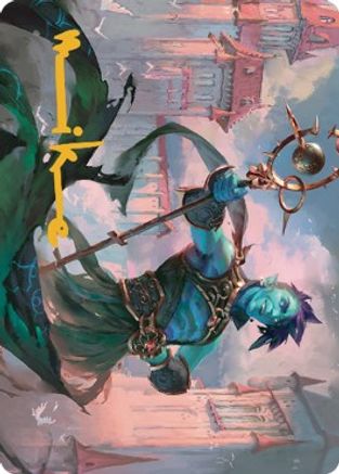 Haughty Djinn Art Card (Gold-Stamped Signature) (ASDMU-015) - Art Series: Dominaria United