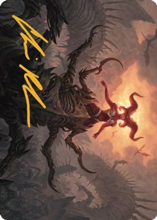Sheoldred, the Apocalypse Art Card (Gold-Stamped Signature) (ASDMU-026) - Art Series: Dominaria United