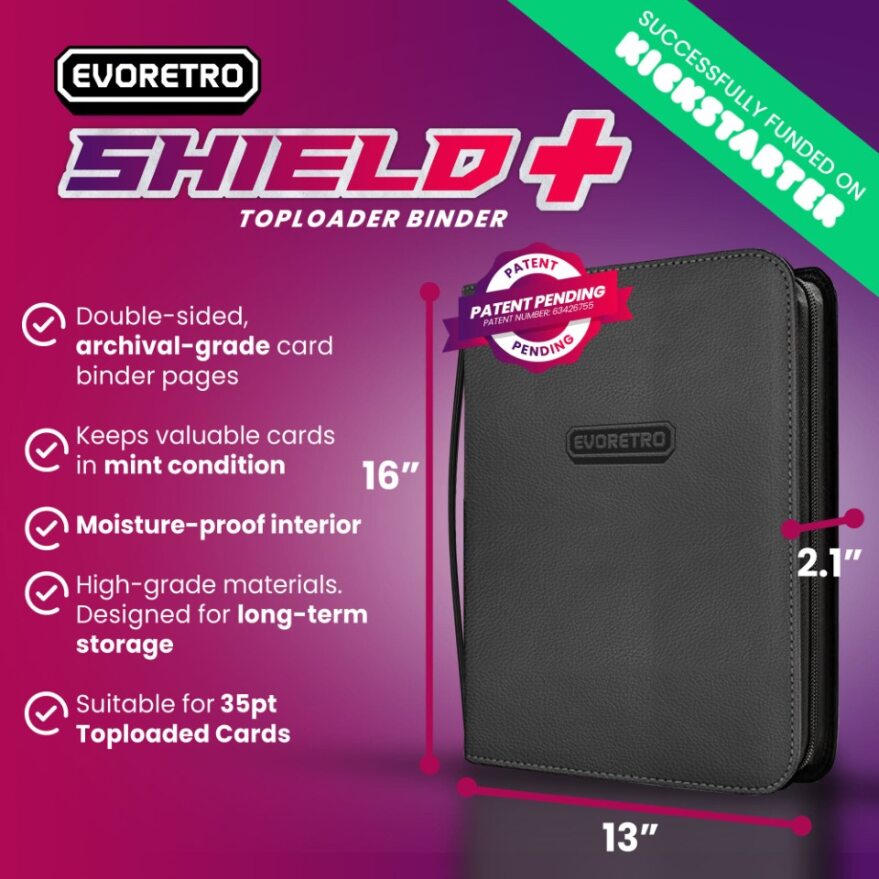 EVORETRO Toploader Album (3x3 216 card holder) - Black-Red | Eastridge Sports Cards