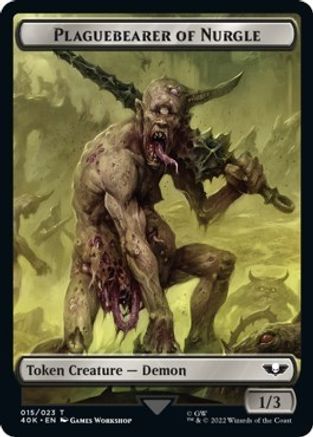 Plaguebearer of Nurgle // Astartes Warrior (012) Double-sided Token (Surge Foil) (40K-) - Universes Beyond: Warhammer 40,000 Foil
