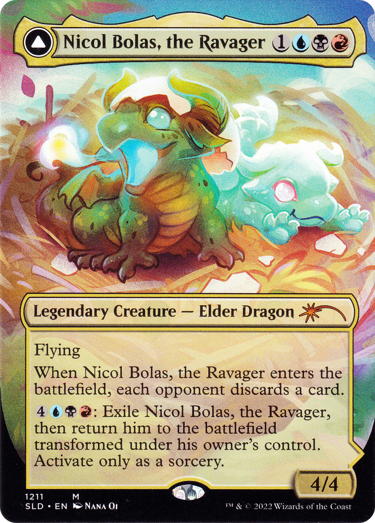 Nicol Bolas, the Ravager (Display Commander) - Thick Stock (SLD-1211) - Secret Lair Drop (Borderless)