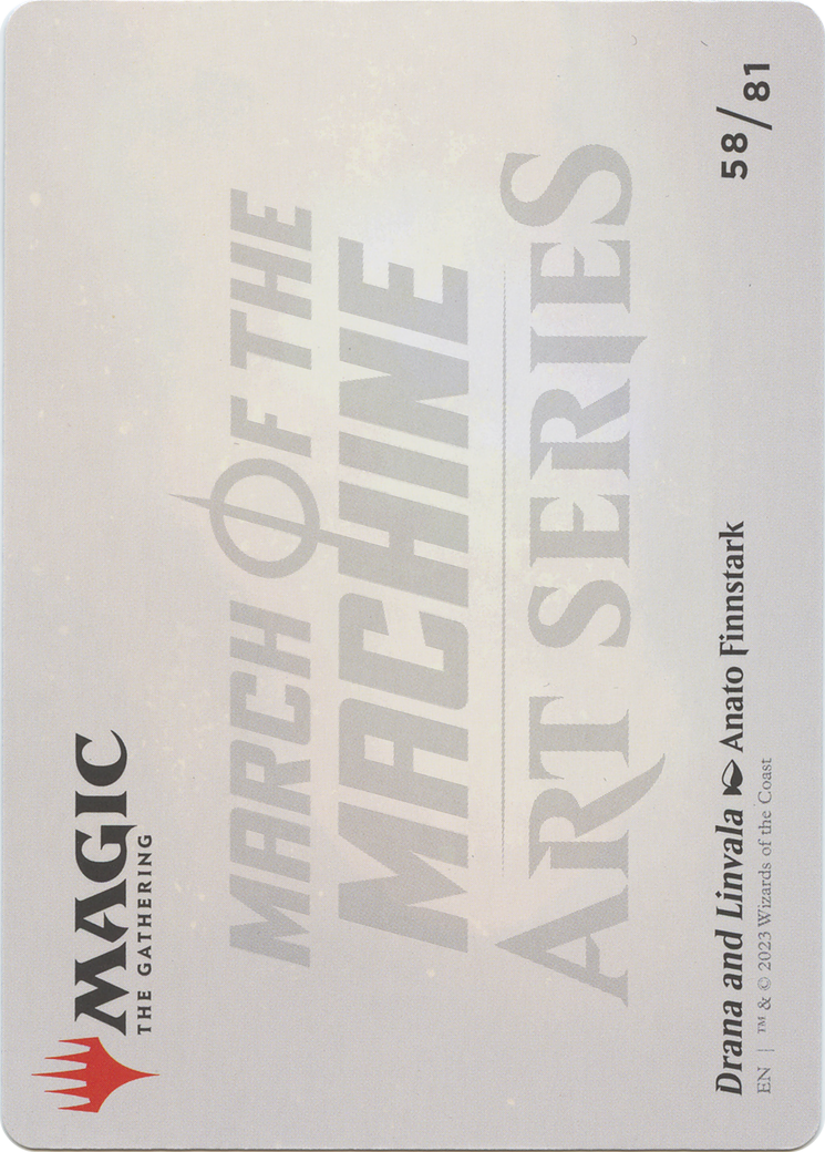 Drana and Linvala // Drana and Linvala (AMOM-058) - March of the Machine Art Series (Borderless) Foil