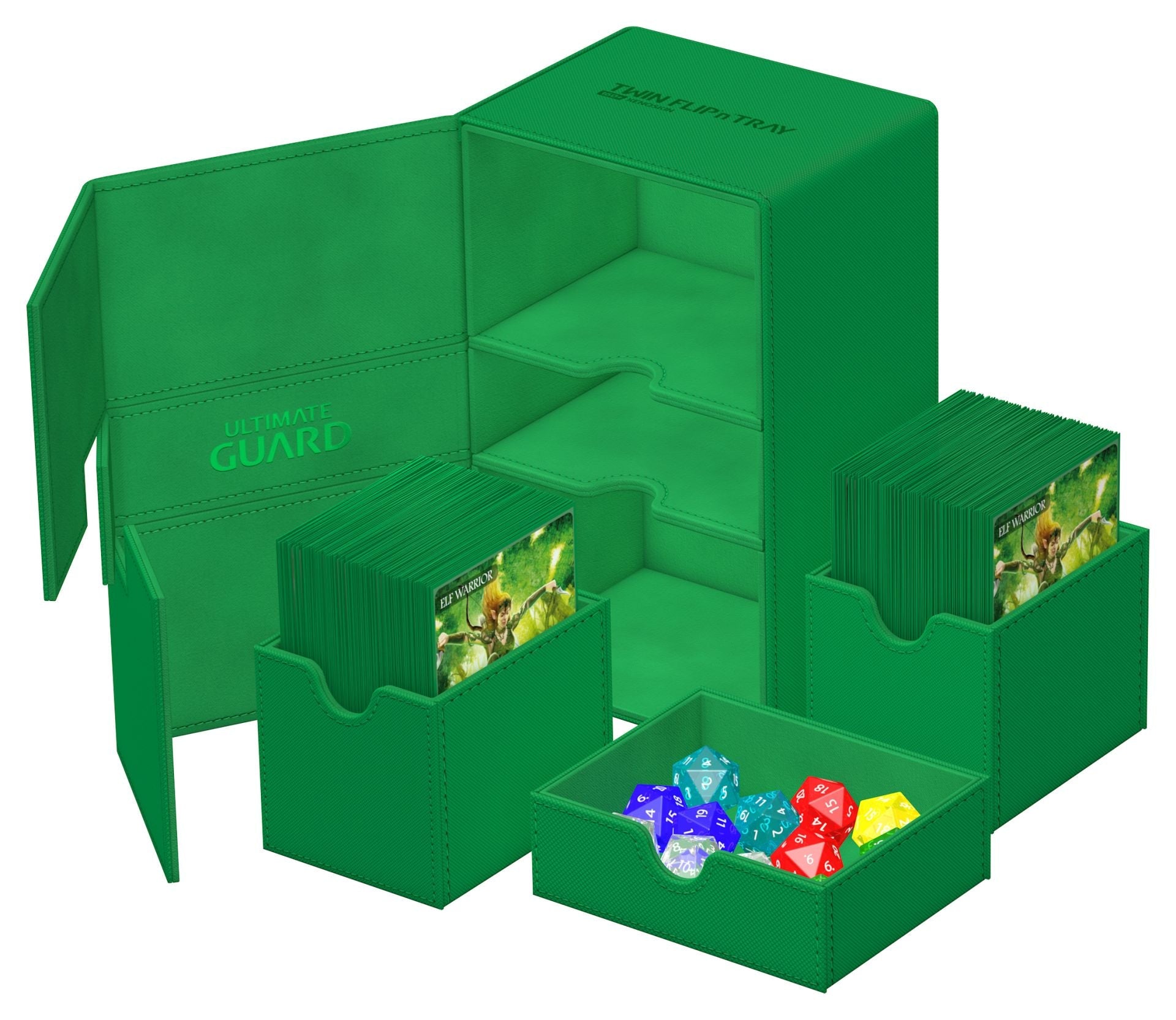 Ultimate Guard Twin Flip n' Tray 160+ Deck Case - Green | Eastridge Sports Cards