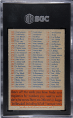 1956 Topps Checklist #2 SGC 4 | Eastridge Sports Cards
