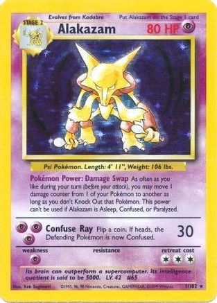 Alakazam (001/102) 1st Edition Holofoil [Base Set] - Holo Rare