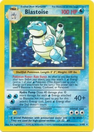 Blastoise (002/102) Holofoil [Base Set] - Holo Rare