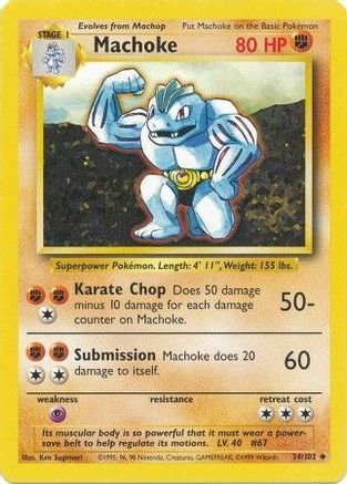 Machoke (034/102) [Base Set] - Uncommon