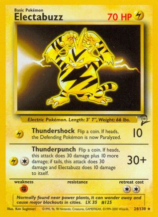 Electabuzz (024/130) [Base Set 2] - Rare
