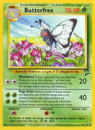 Butterfree (034/130) [Base Set 2] - Uncommon