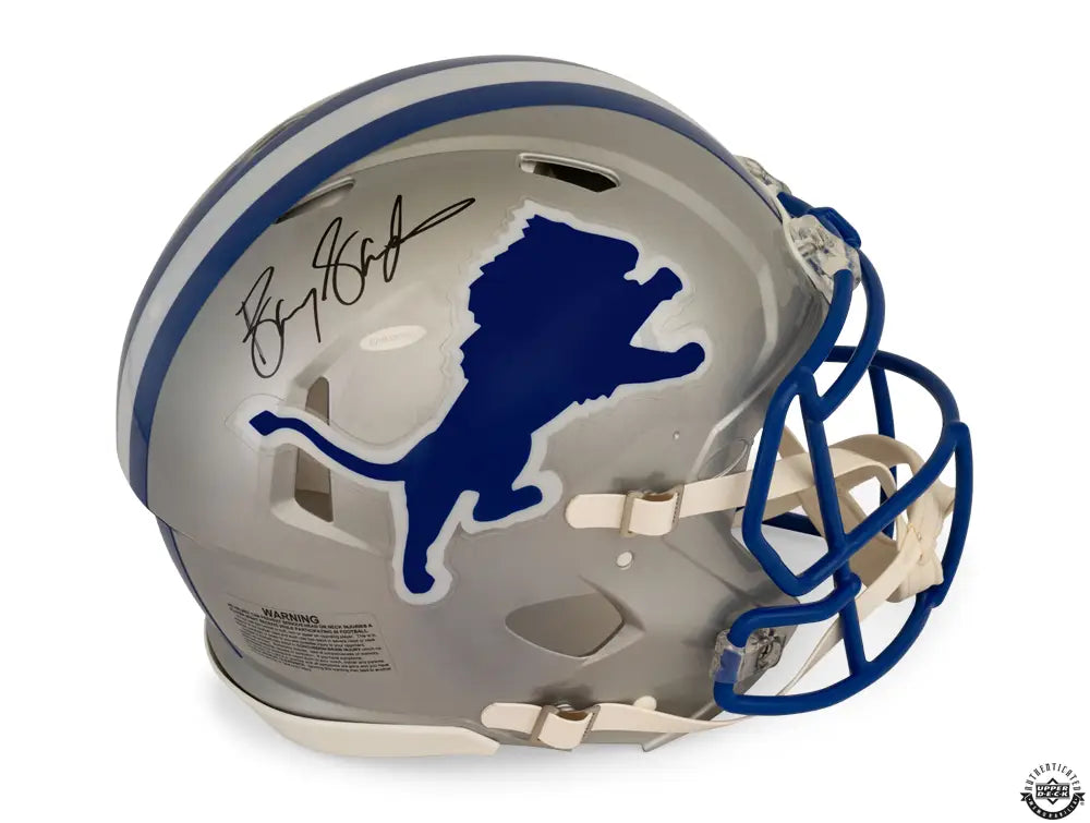 Barry Sanders Autographed Detroit Lions Authentic Helmet (Upper Deck Authenticated)