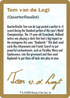 2000 Tom van de Logt Biography Card (WCD-) - World Championship Decks 2000