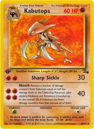 Kabutops (024/62) 1st Edition [Fossil] - Rare