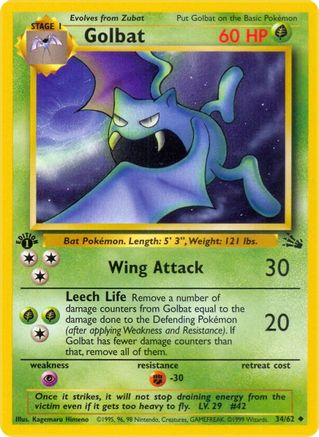 Golbat (034/62) 1st Edition [Fossil] - Uncommon