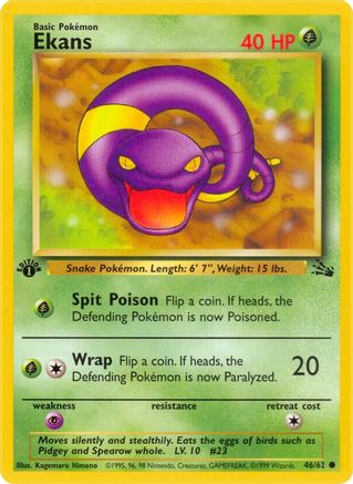 Ekans (046/62) 1st Edition [Fossil] - Common