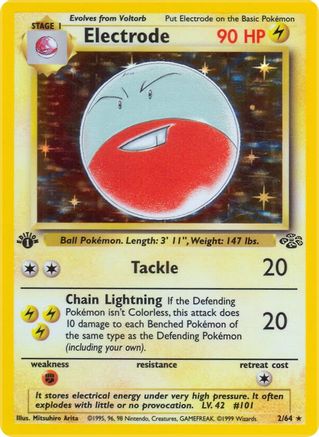 Electrode (002/64) 1st Edition Holofoil [Jungle] - Holo Rare