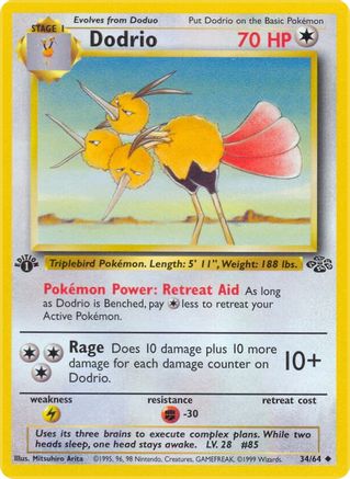 Dodrio (034/64) 1st Edition [Jungle] - Uncommon